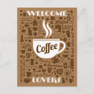 Carte Postale Motif café