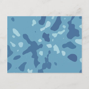 Carte Postale Motif camouflage abstrait bleu pastel 