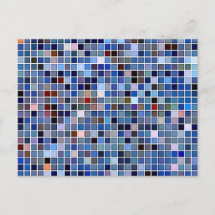 Carte Postale Motif 'Carreaux de salle de bain' Funky Blue