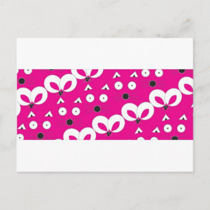 Carte Postale Motif Chat Souris Rose Chaud