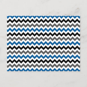 Carte Postale Motif Chevron Arrière - plan bleu gris noir blanc