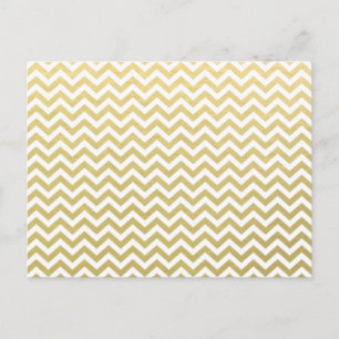 Carte Postale Motif Chevron blanc Gold Foil