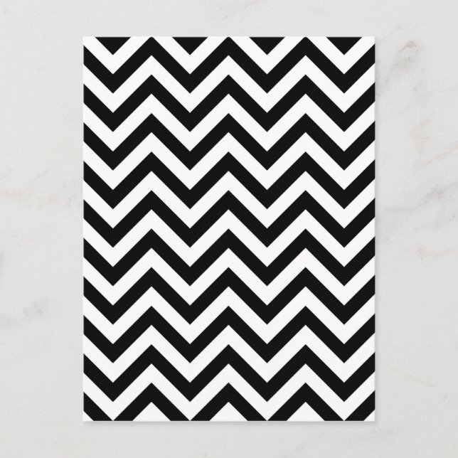 Carte Postale Motif Chevron blanc noir simple (Devant)
