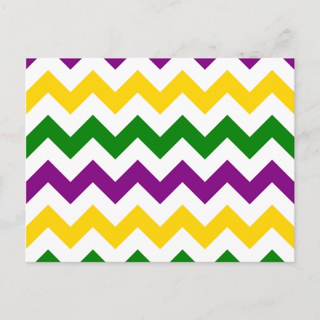 Carte Postale Motif Chevron Mardi Gras (Devant)
