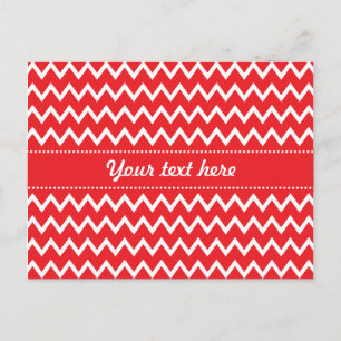 Carte Postale Motif Chevron rouge et blanc