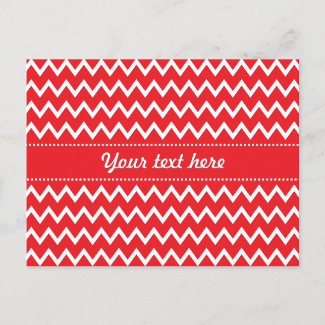 Carte Postale Motif Chevron rouge et blanc (Devant)