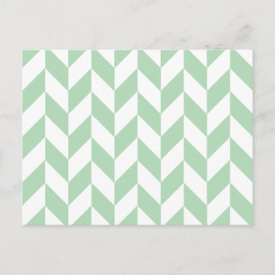 Carte Postale Motif Chevrons Vert Menthe
