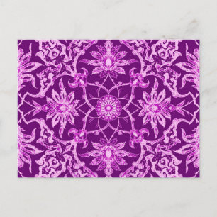 Carte Postale Motif chinois Art Nouveau - Amethyst violet