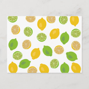 Carte Postale Motif citron et citron vert