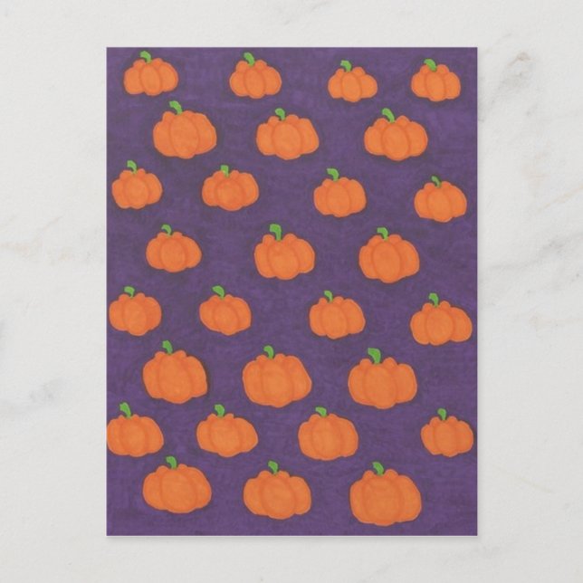 Carte Postale Motif Citrouille Purple Fall (Devant)