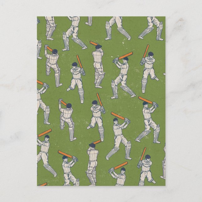 Carte Postale Motif Cricket vintage (Devant)