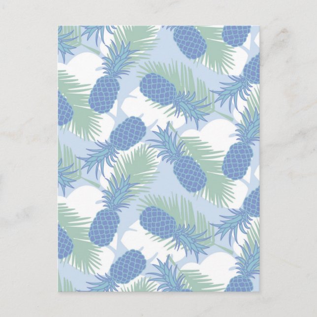 Carte Postale Motif d'ananas pastel tropical (Devant)