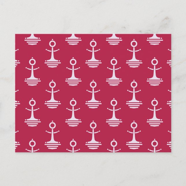 Carte Postale Motif d'ancres modernes (Devant)