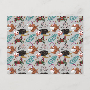 Carte Postale Motif d'animaux aquatiques vie sous-marine en me
