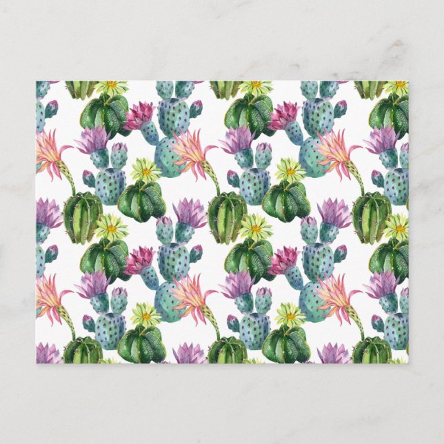 Carte Postale Motif d'aquarelle Cactus Art (Devant)