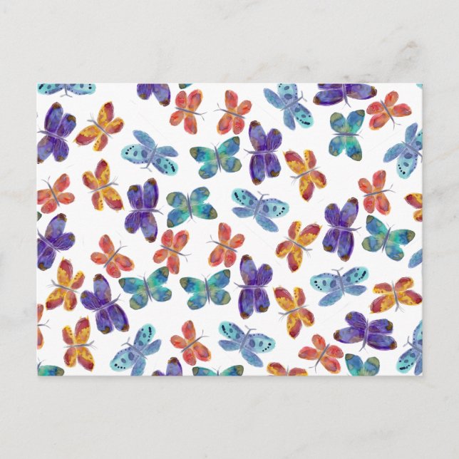 Carte Postale Motif d'aquarelle papillons (Devant)