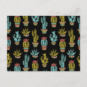 Carte Postale Motif Dark Grunge Cactus