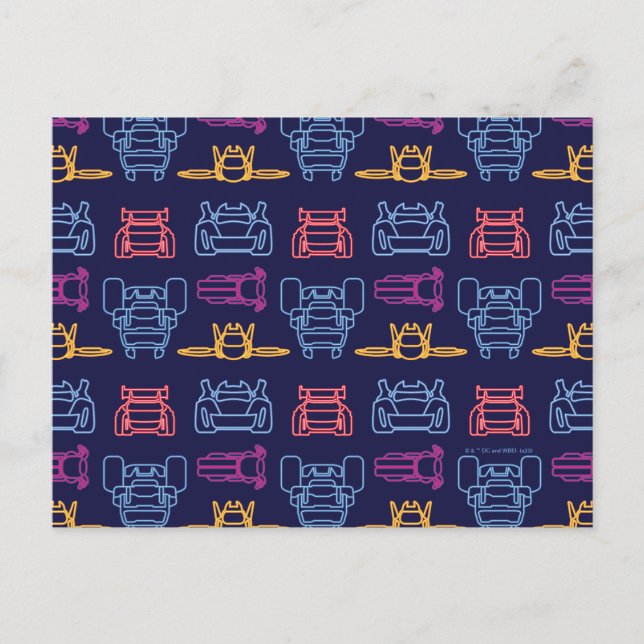 Carte Postale Motif d'arrière-plan Batwheel™ Neon (Devant)