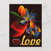 Motif d'art abstrait moderne floral bleu orange #0