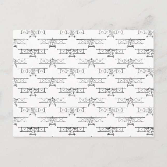 Carte Postale Motif d'avions vintage (Devant)