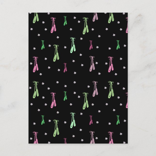 Carte Postale Motif de ballet coloré (Devant)