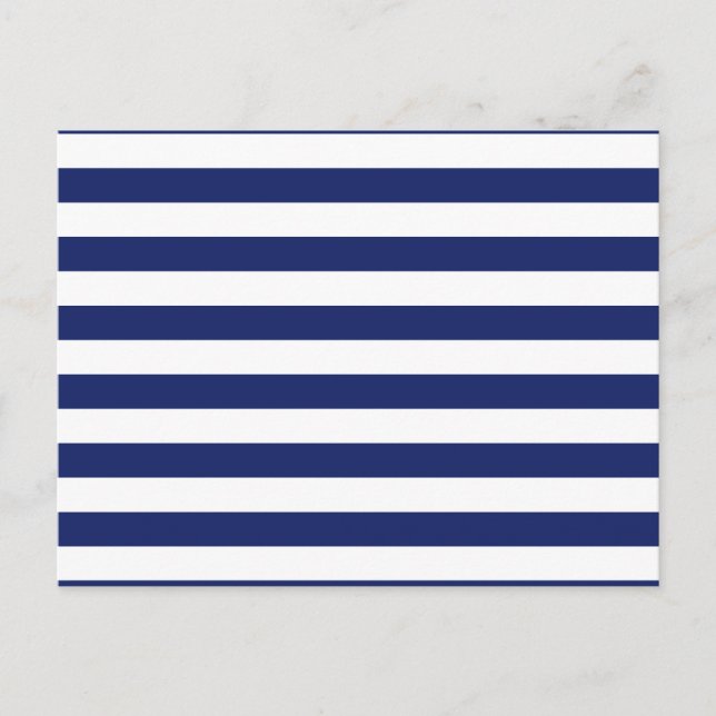 Carte Postale Motif de bande bleu et blanc de la marine (Devant)