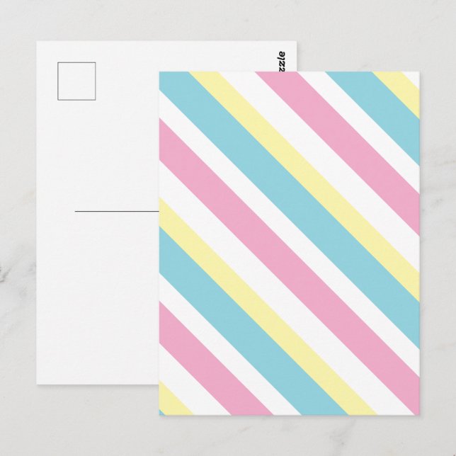 Carte Postale Motif de bandes de couleurs cool (Devant / Derrière)
