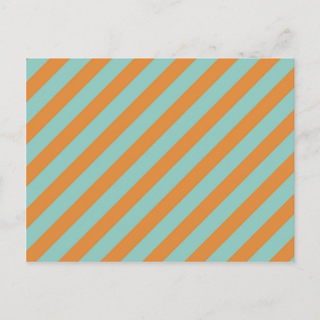 Carte Postale Motif de bandes diagonales bleues et orange amusan (Devant)