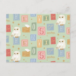 Carte Postale Motif de bloc de lettres de Hedwig Post