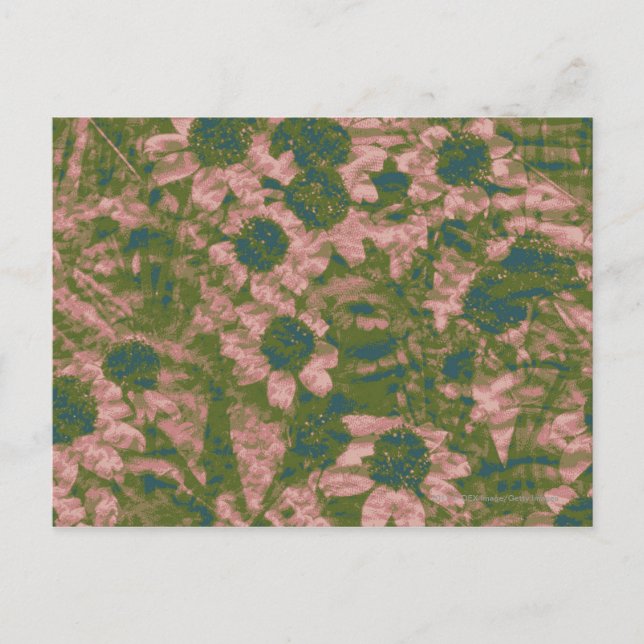 Carte Postale Motif de camouflage de fleur (Devant)
