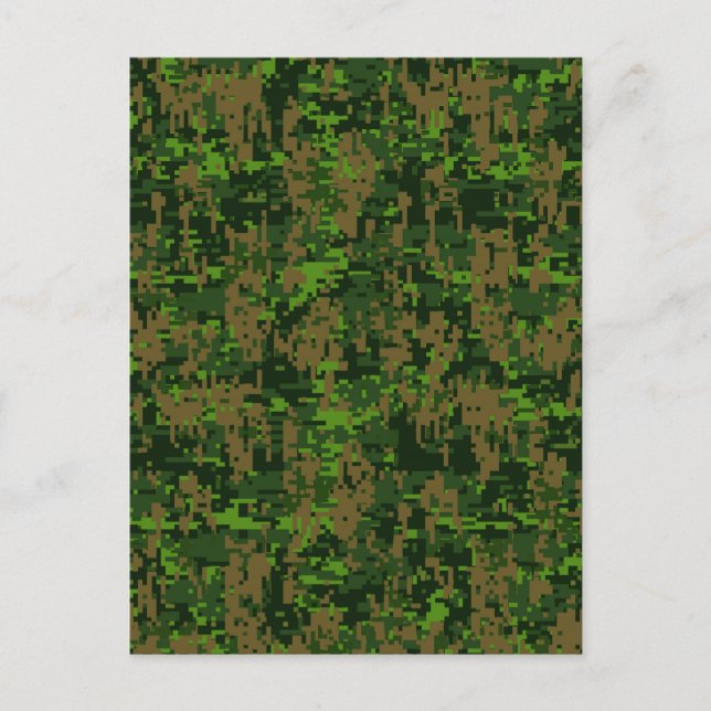 Carte Postale Motif de camouflage numérique de style forestier a (Devant)