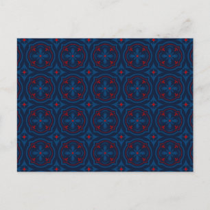 Carte Postale Motif de carreau floral décoratif