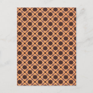 Carte Postale Motif de carreaux en bois géométrique
