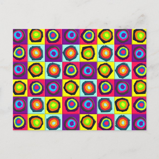 Carte Postale Motif de Cercles Colorés (Devant)