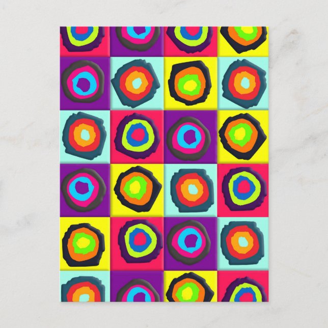 Carte Postale Motif de cercles colorés (Devant)