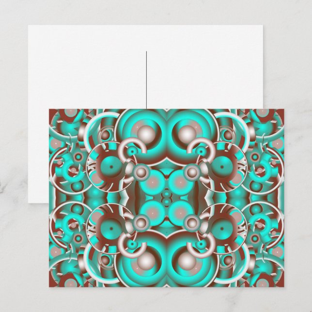 Carte Postale Motif de cercles concentriques célestes circulaire (Devant / Derrière)