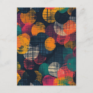 Carte Postale Motif de cercles de structure de gauze Abstrait