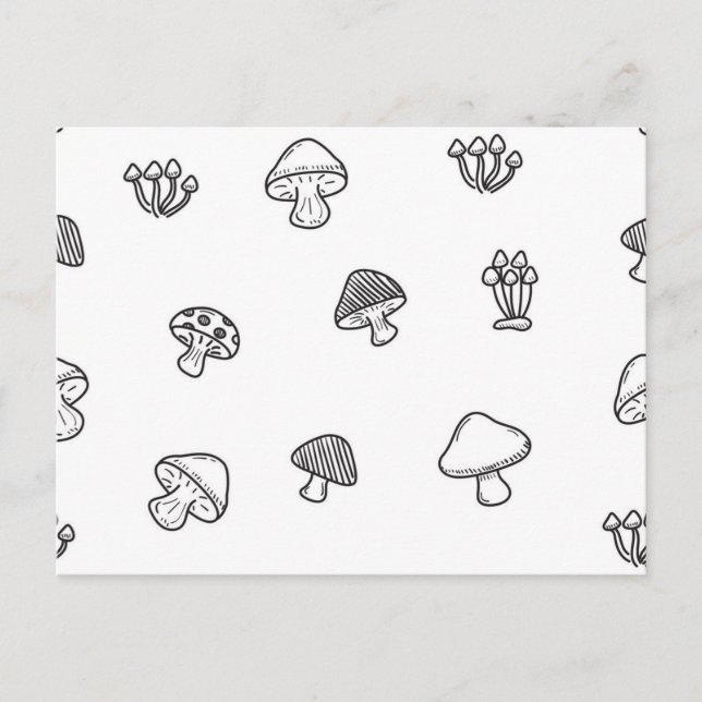 Carte Postale Motif de champignons (Devant)