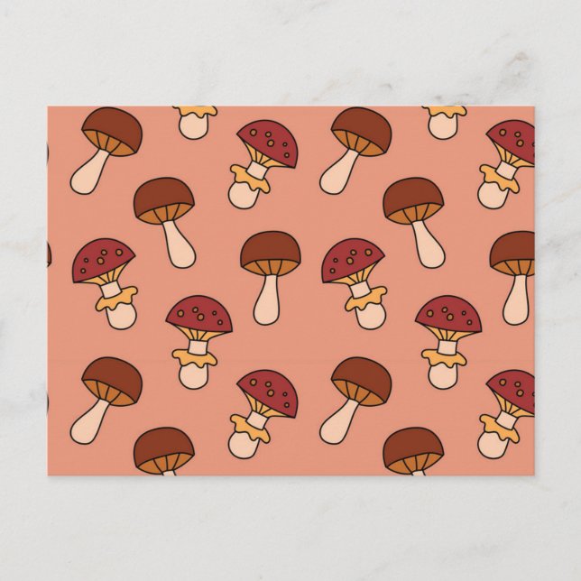 Carte Postale Motif de champignons (Devant)
