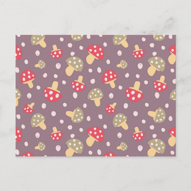 Carte Postale Motif de champignons (Devant)