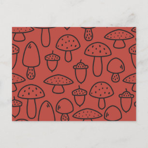 Carte Postale Motif de champignons