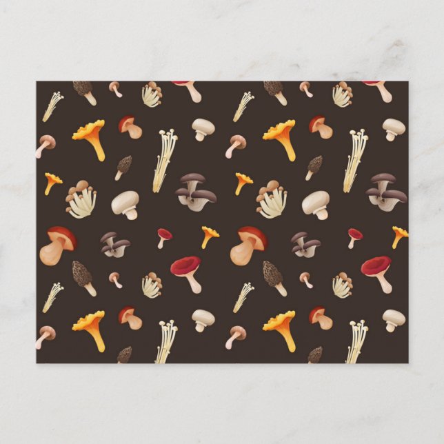 Carte Postale Motif de champignons (Devant)