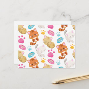 Carte Postale Motif De Chats, Chats Mignons, Kitty, Chatons, Paw
