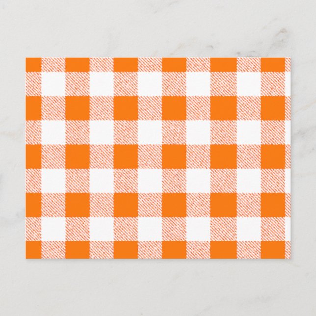 Carte Postale Motif de chèques Orange En vichy (Devant)