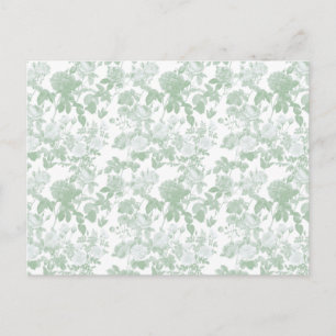 Carte Postale Motif de chinoiserie française de roses florales v