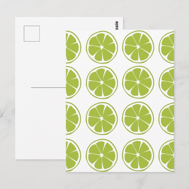 Carte Postale Motif de citron vert (Devant / Derrière)