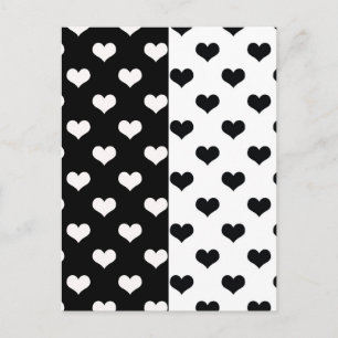 Carte Postale Motif de coeur Black White Love