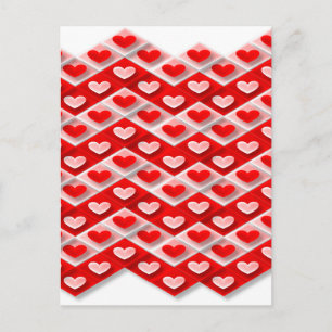 Carte Postale Motif de cœur d'amour