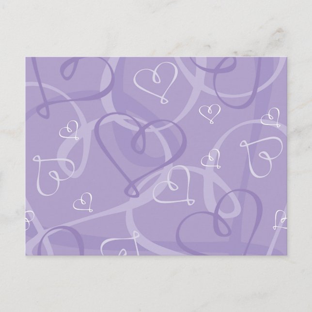 Carte Postale Motif de coeur pourpre (Devant)