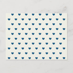 Carte Postale Motif de Coeurs Bleus
